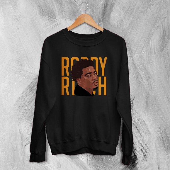 Olin D Tops - Roddy Ricch The Box Rap Music Streetwear Hip Hop Tour Concert Sweatshirt 91